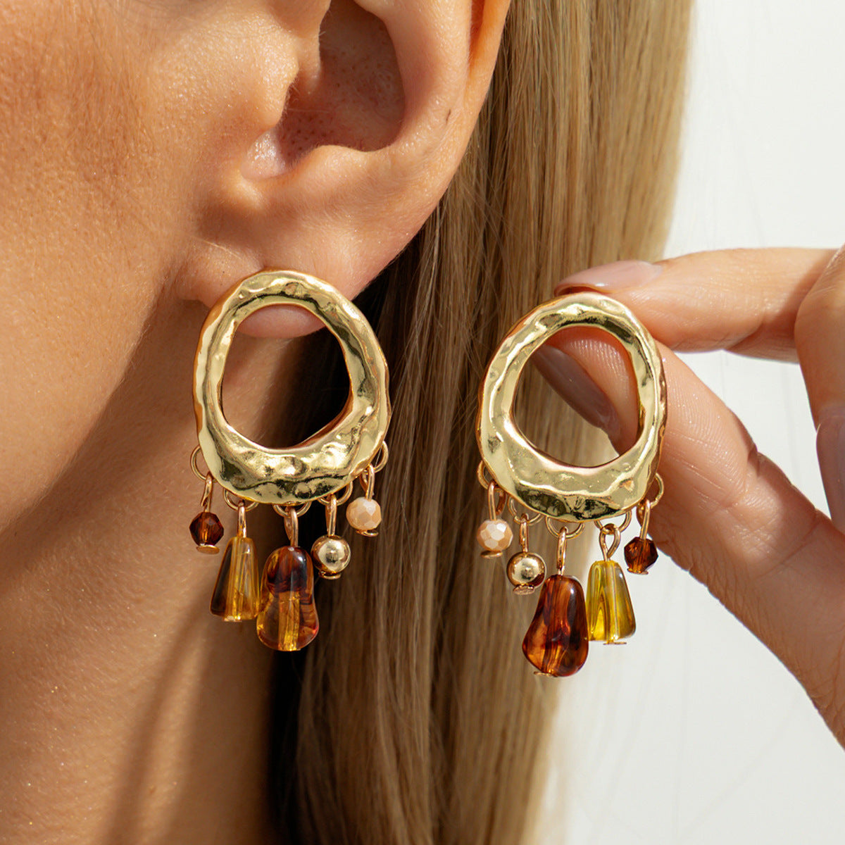 Planderful Vienna Verve Geometric Resin Earrings For Modern Women Bold Statement