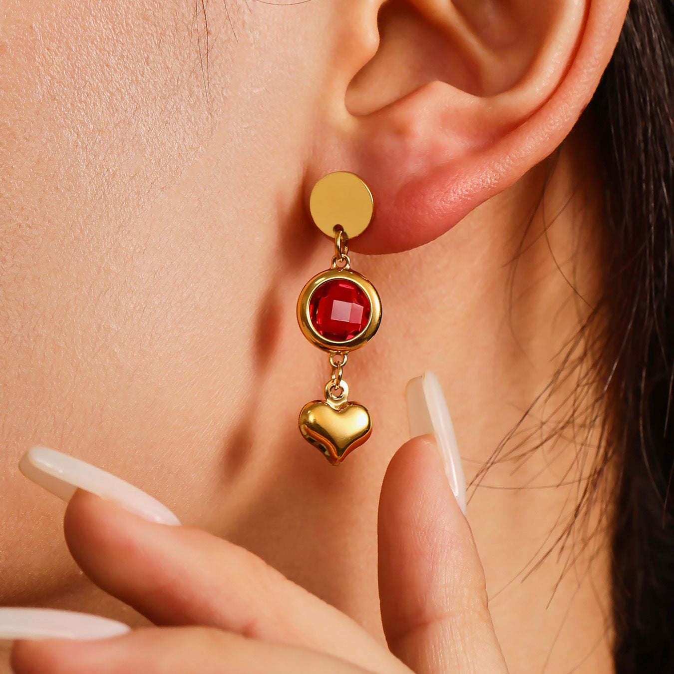 Planderful Czech Glass Love Fringe Earrings 18K Gold Women