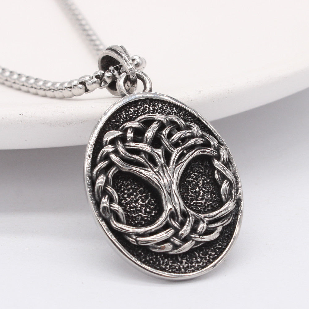 Planderful Viking Life Tree Pendant Titanium Steel Unisex Jewelry For Him And Her Durable Protection