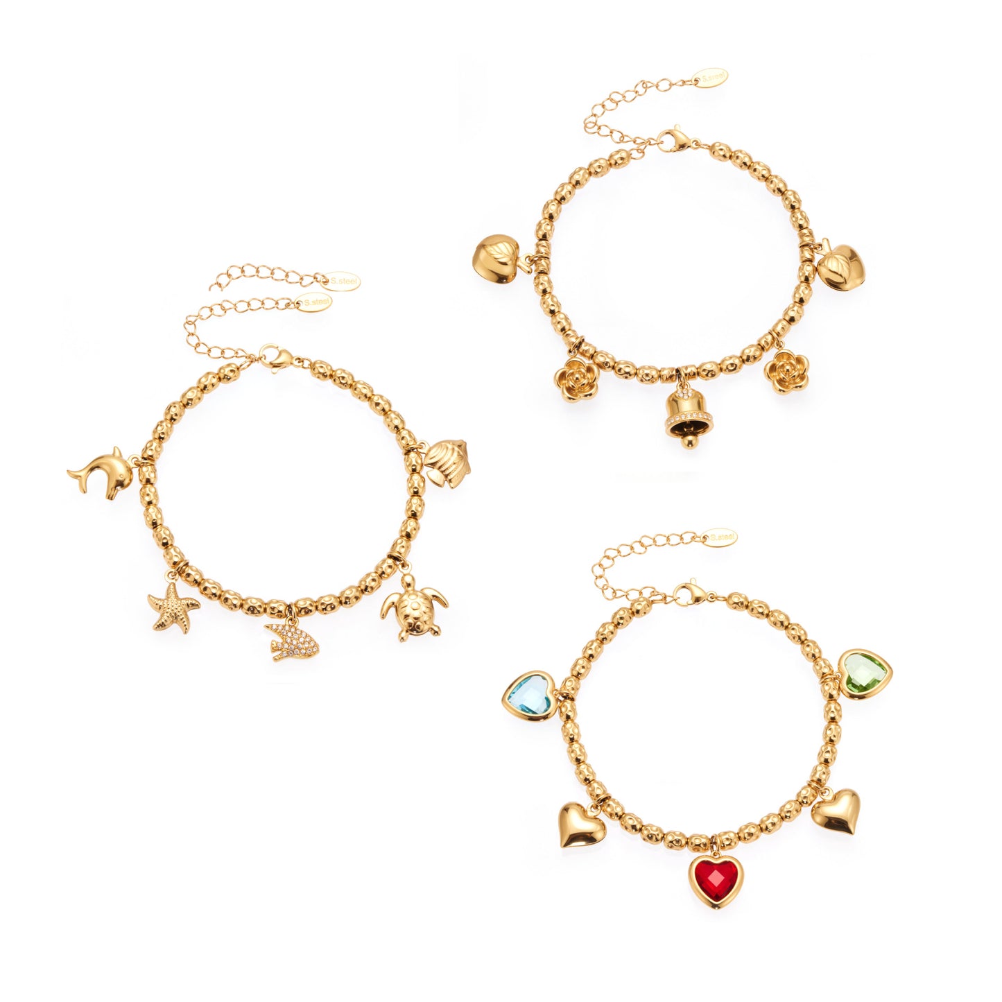 Planderful Vintage Bell Flower Bracelet Embossed Titanium