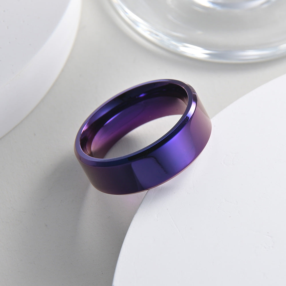 Planderful Everyday Genie 8mm Stainless Steel Mens Ring Unisex Wedding Band Durable Modern Jewelry