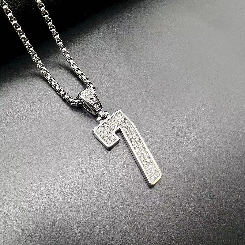 Planderful Hip Hop Necklace Unisex Gold Plated Stainless Steel Zircon Pendant European And American Style