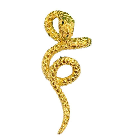 Planderful Snake Pendant Stainless Steel Gold Plated Unisex Necklace For Urban Hip Hop Fans Statement Jewelry