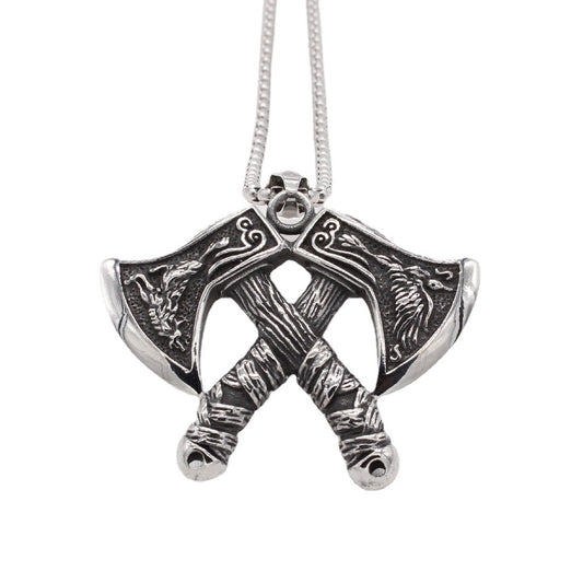 Viking Axe Pendant Necklace Titanium Steel Durable Unisex Jewelry By Planderful Everyday Genie Premium Gift For Men
