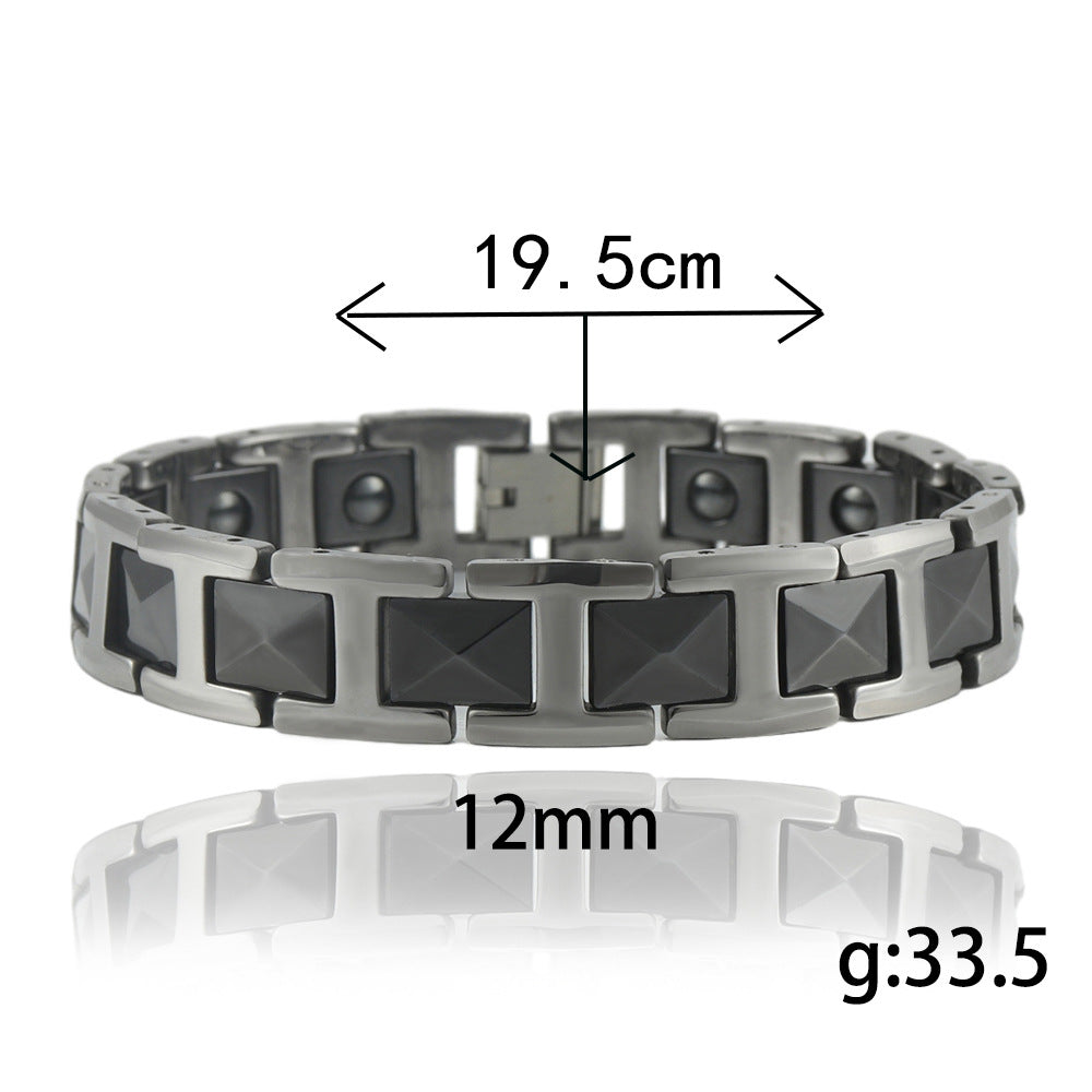 Customizable Punk Style Titanium Steel Bracelet for All - Unisex Tungsten Jewelry
