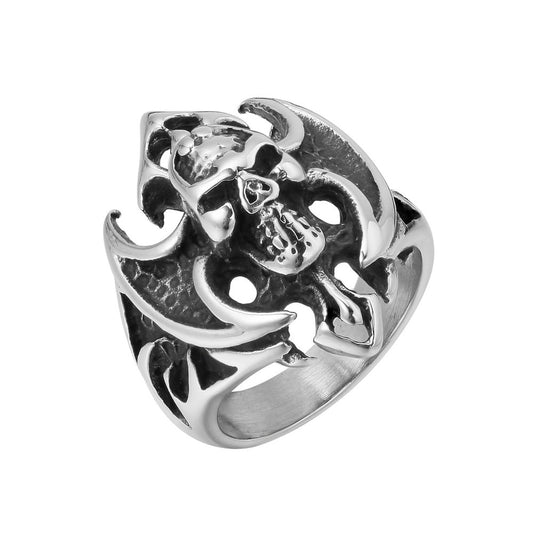 Flame Skull Titanium Steel Ring