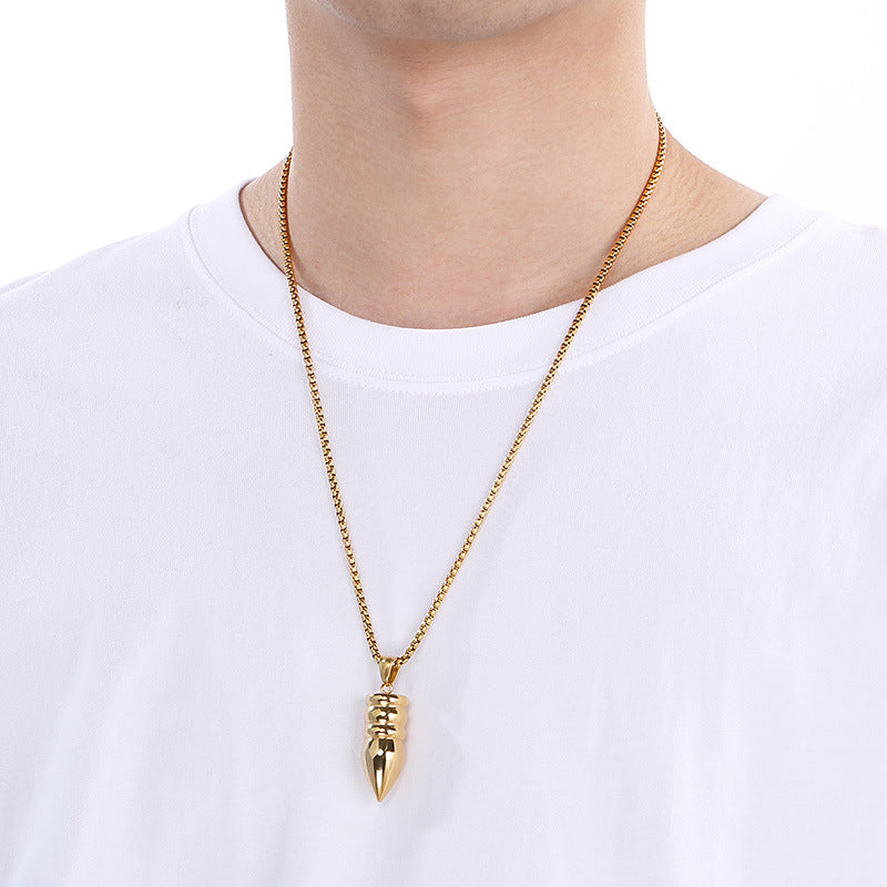 Planderful Hip Hop Wolf Warrior Titanium Necklace Men