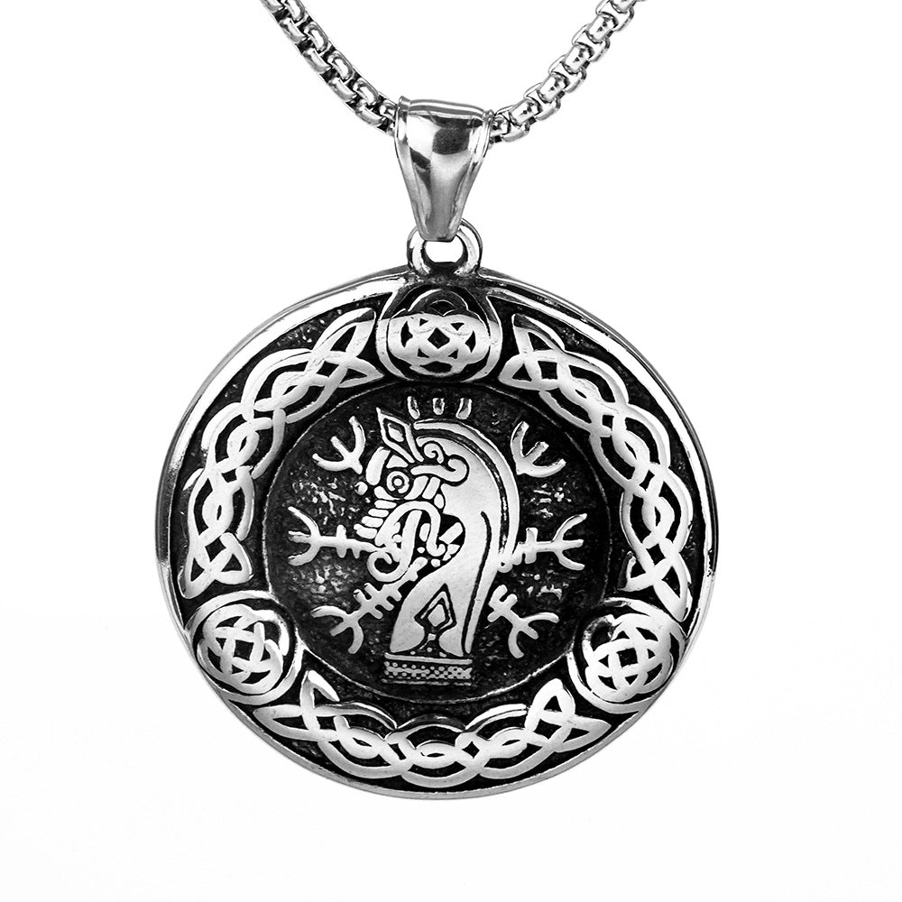 Vintage Stainless Steel Men's Pendant Viking Life Tree Necklace