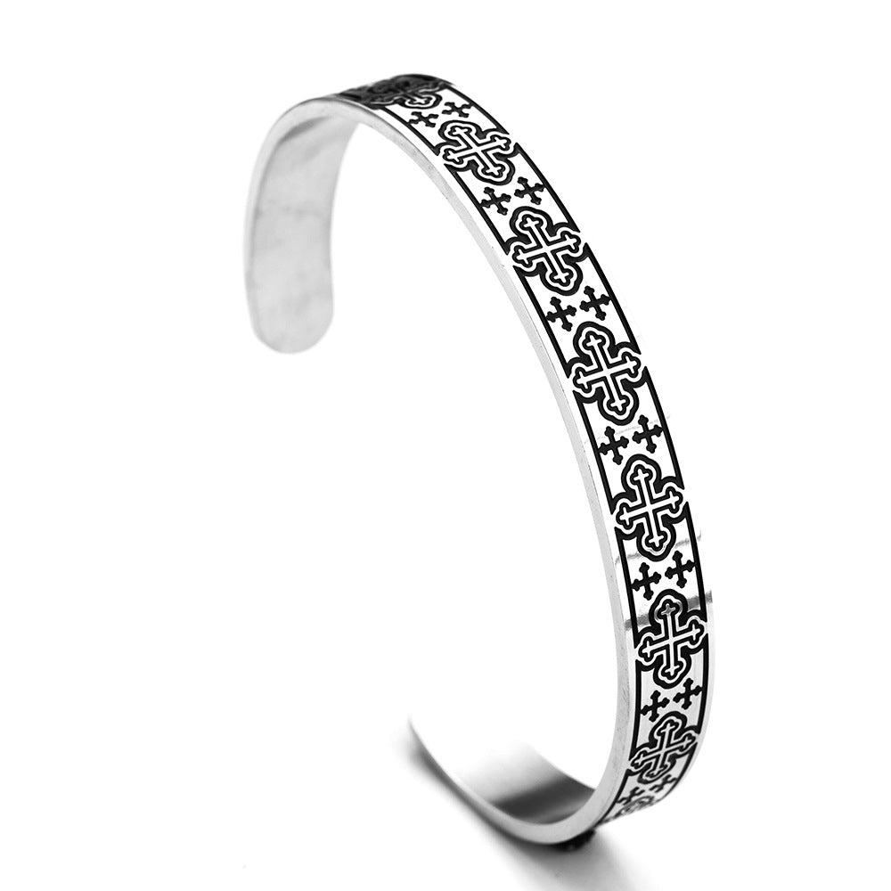 Planderful Celtic Knot Bracelet Solid Stainless Steel Open C Type Unisex For Men And Women Timeless Gift