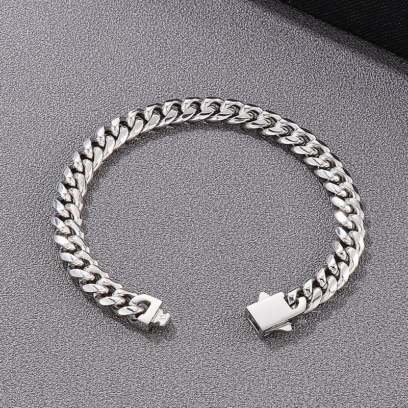 Daily Trendy Men's 8mm Double Weaving Round Grinding Men's Stainless Steel Necklace, Minimalist