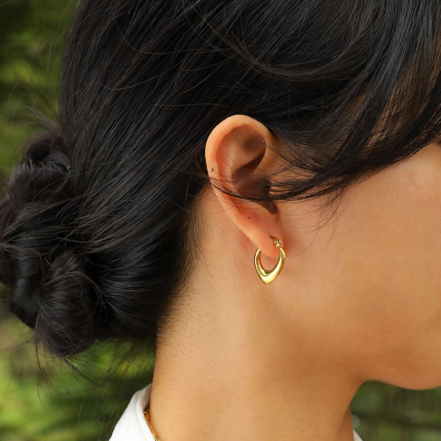 Fashion Personalized Women's Stainless Steel 18K Gold Earrings