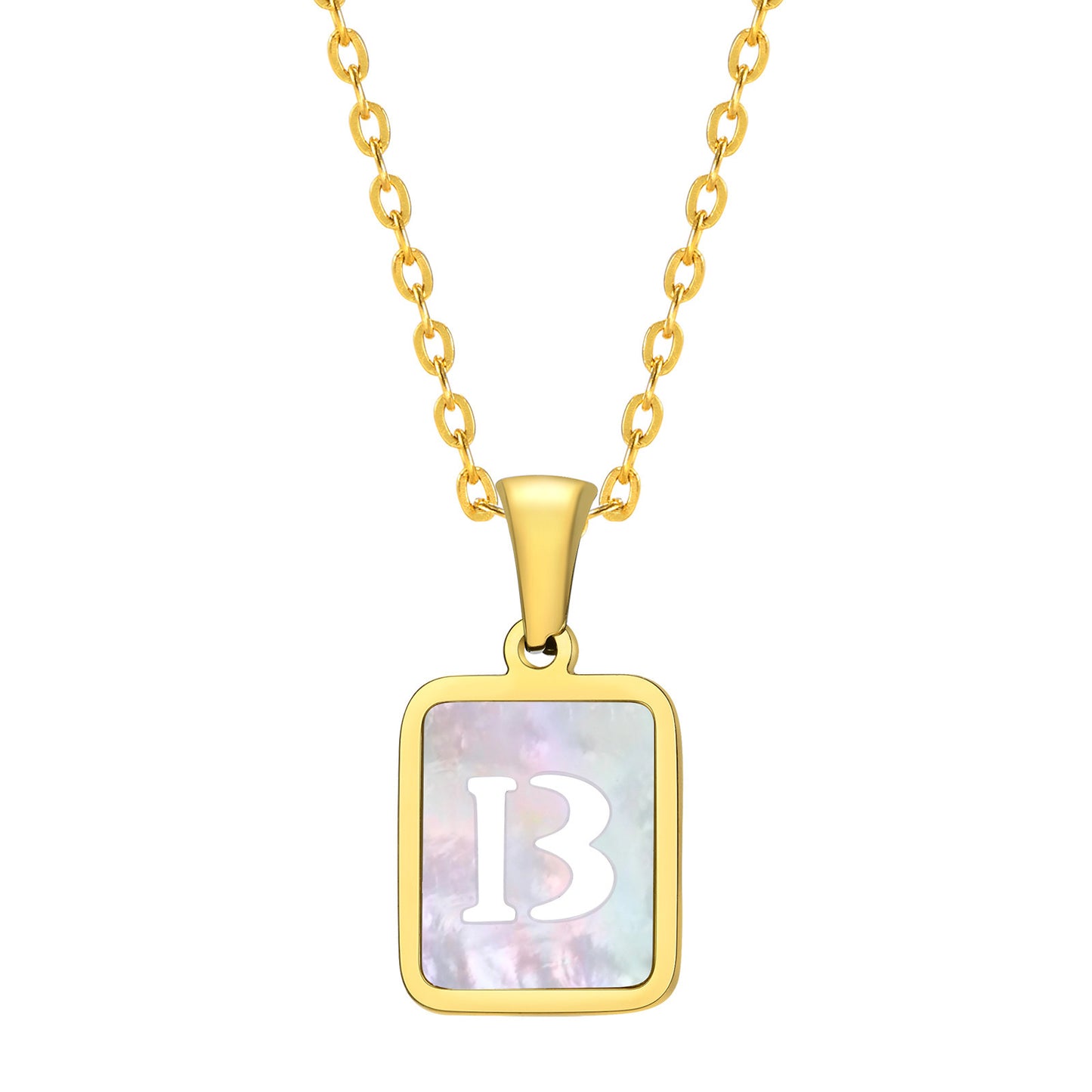 European And American Jewelry Shell Square Pendant Necklace