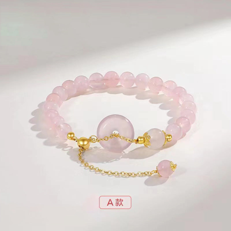 Elegant Korean Edition Sterling Silver Crystal and Pearl Bracelet