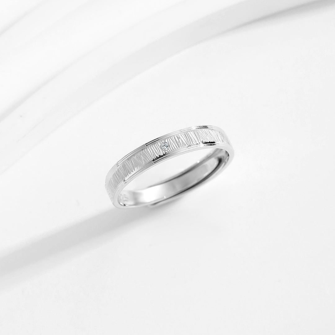 Planderful S925 Sterling Silver Texture Ring For Women Elegant Minimalist Adjustable Everyday Jewelry