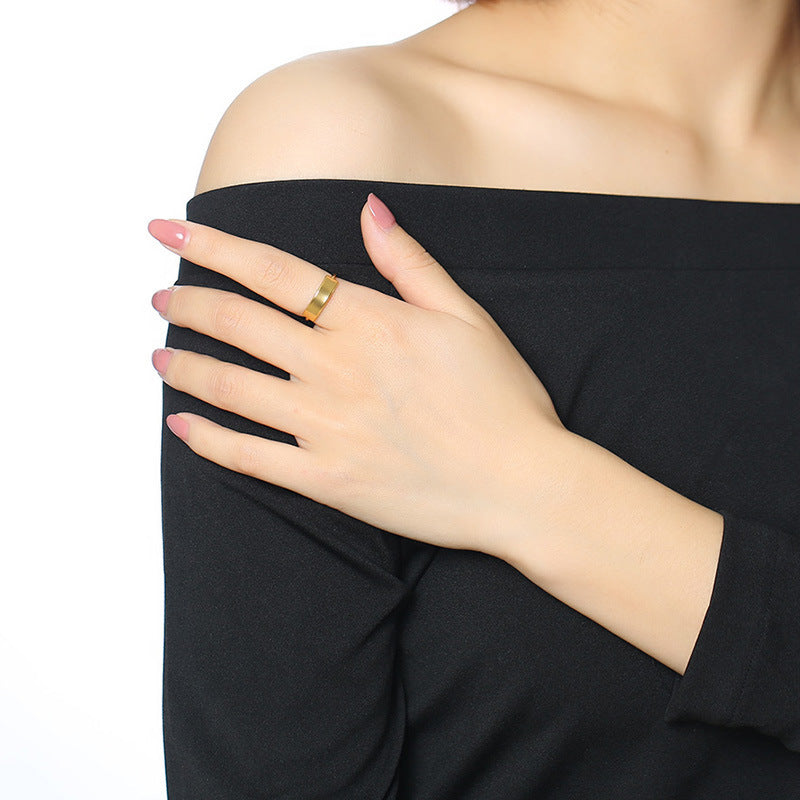 Korean Version Of Fashion Temperament Trinket Titanium Steel Ring