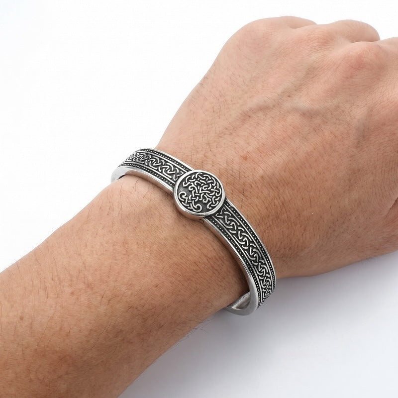 Nordic Viking Rune Rune Thor's Hammer Open Bracelet Celtic Knot Life Tree Stainless