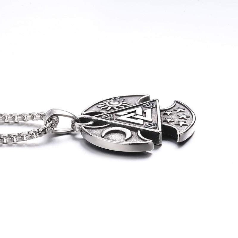 Steel Necklace - Statement Viking Tomahawk Knot