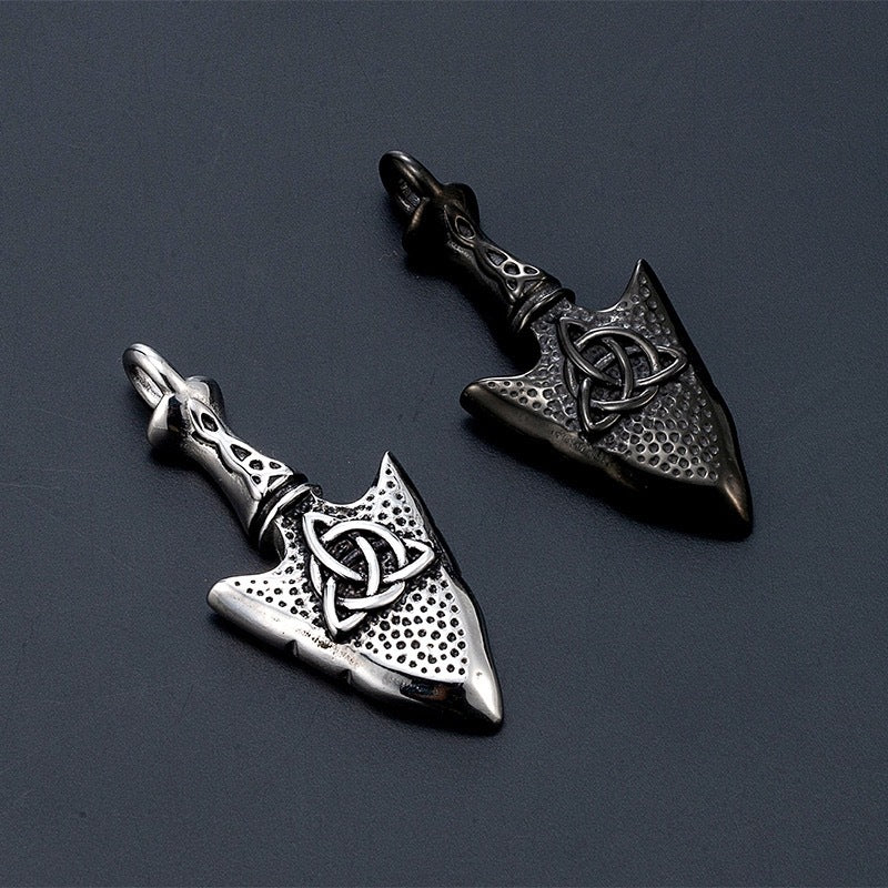 Stainless Steel Celtic Knot Arrow Pendant Durable For Men By Planderful Everyday Genie Hip Hop Necklace