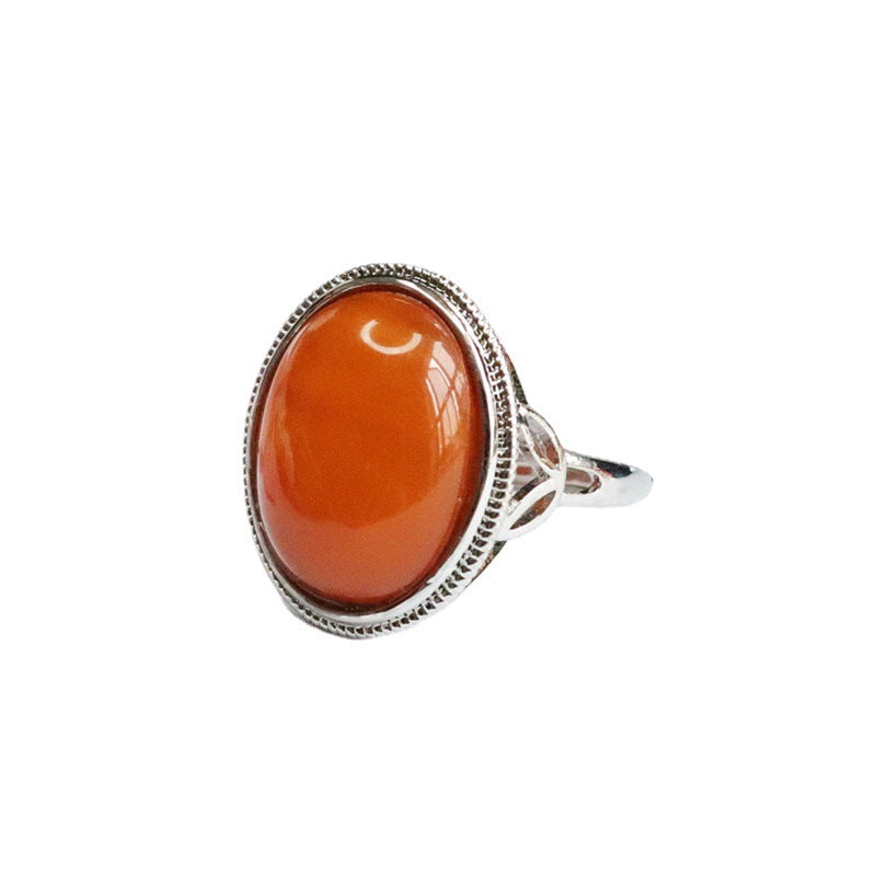 Honey Wax and Amber Sterling Silver Ring from the Fortune's Favor Collection