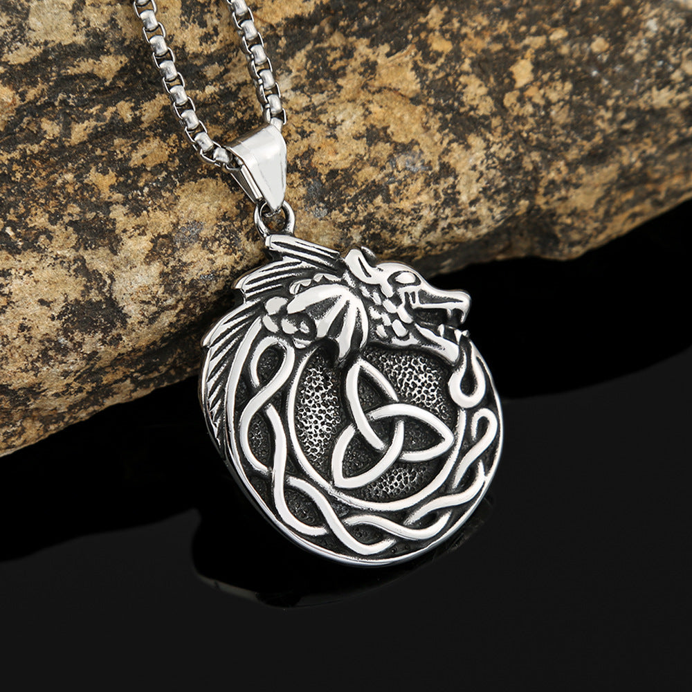 European and American Men's Titanium Steel Retro Pendant Necklace