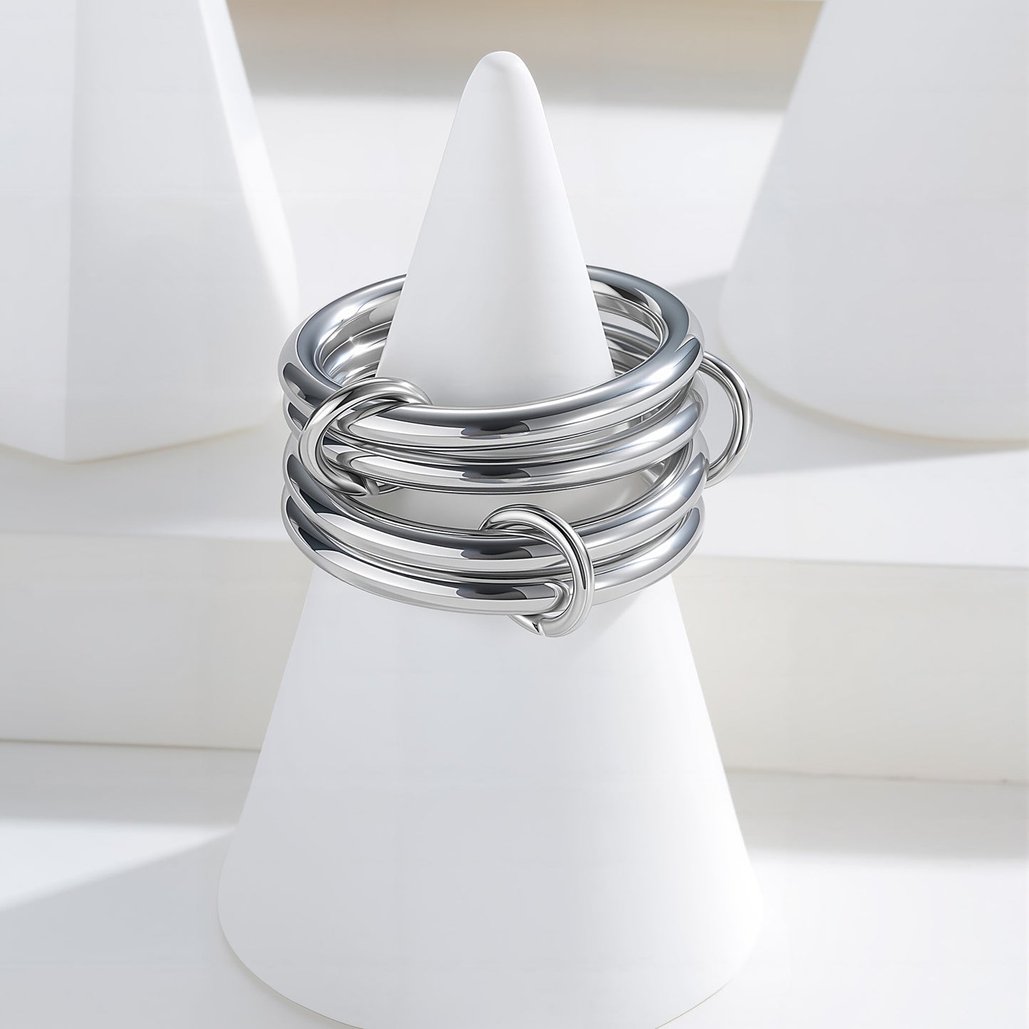 Planderful Four Layer Stacked Ring For Women 18K Gold Plated