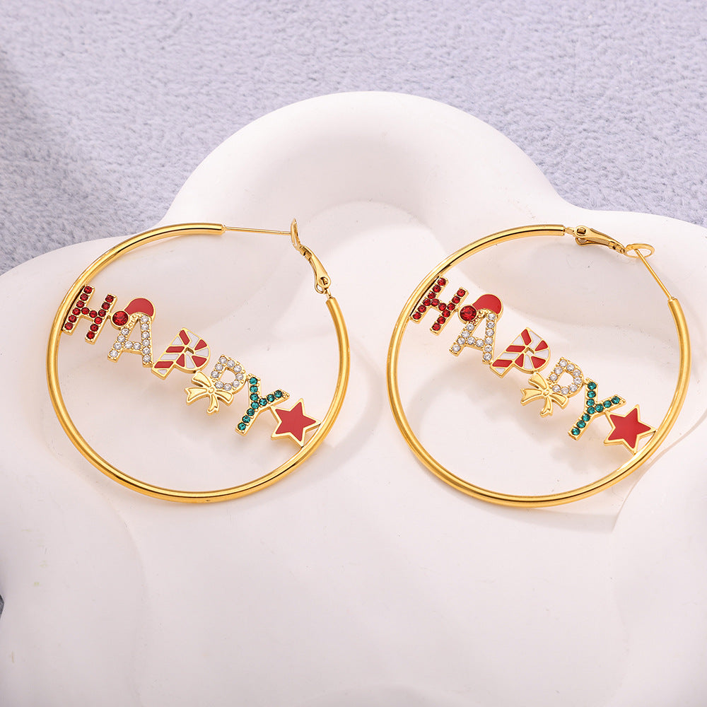 Planderful Christmas Tree Zircon Earrings For Women