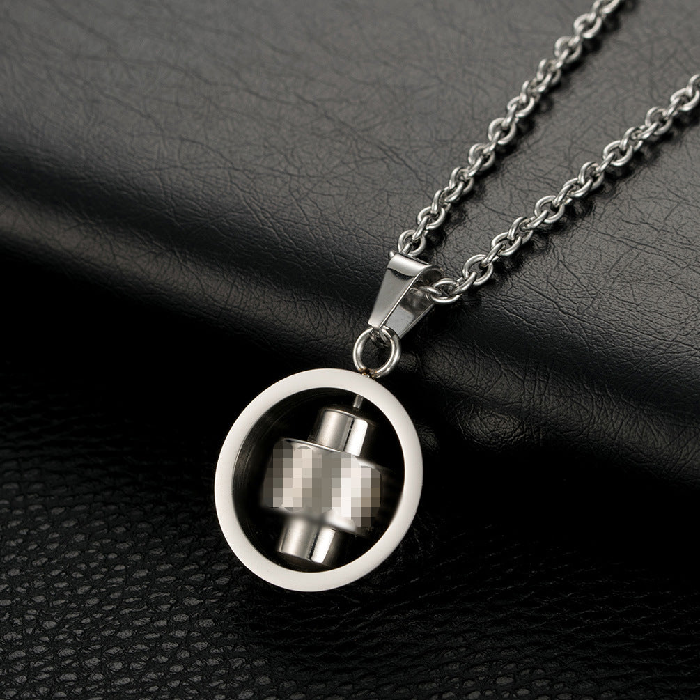 Steel Necklace – Statement Rotatable Scripture Pendant