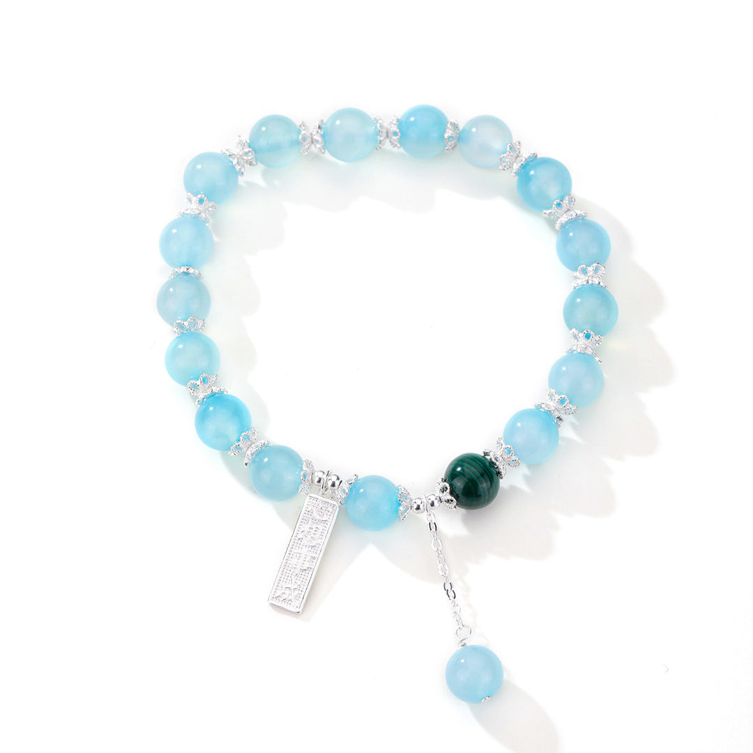 Aquamarine Diy 925 Sterling Silver Bracelet