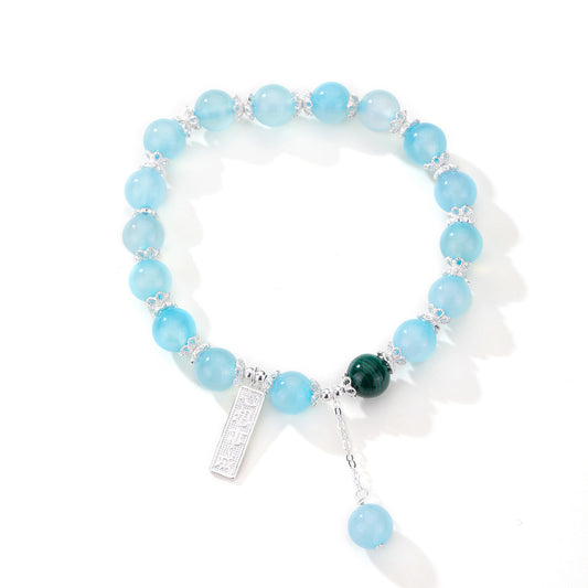 Aquamarine Diy 925 Sterling Silver Bracelet