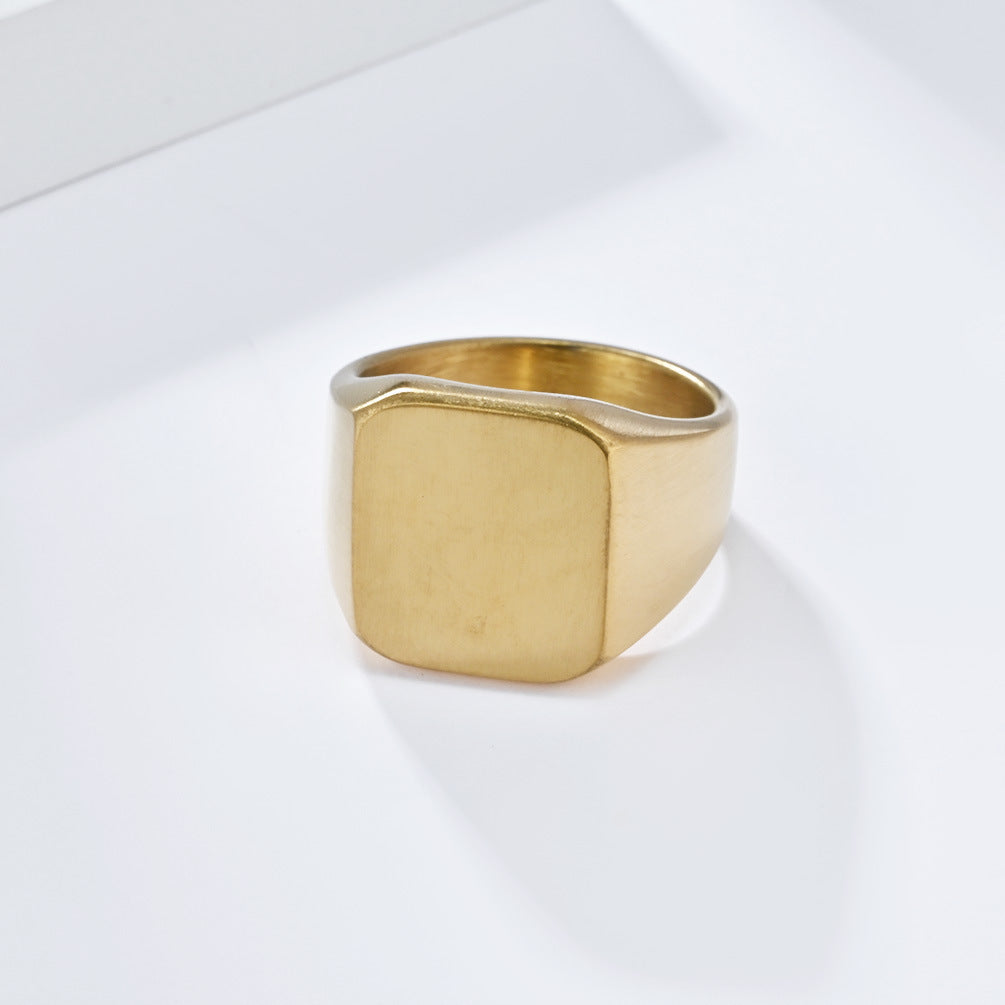 Matte Brushed Stainless Steel Seal Ring for Men