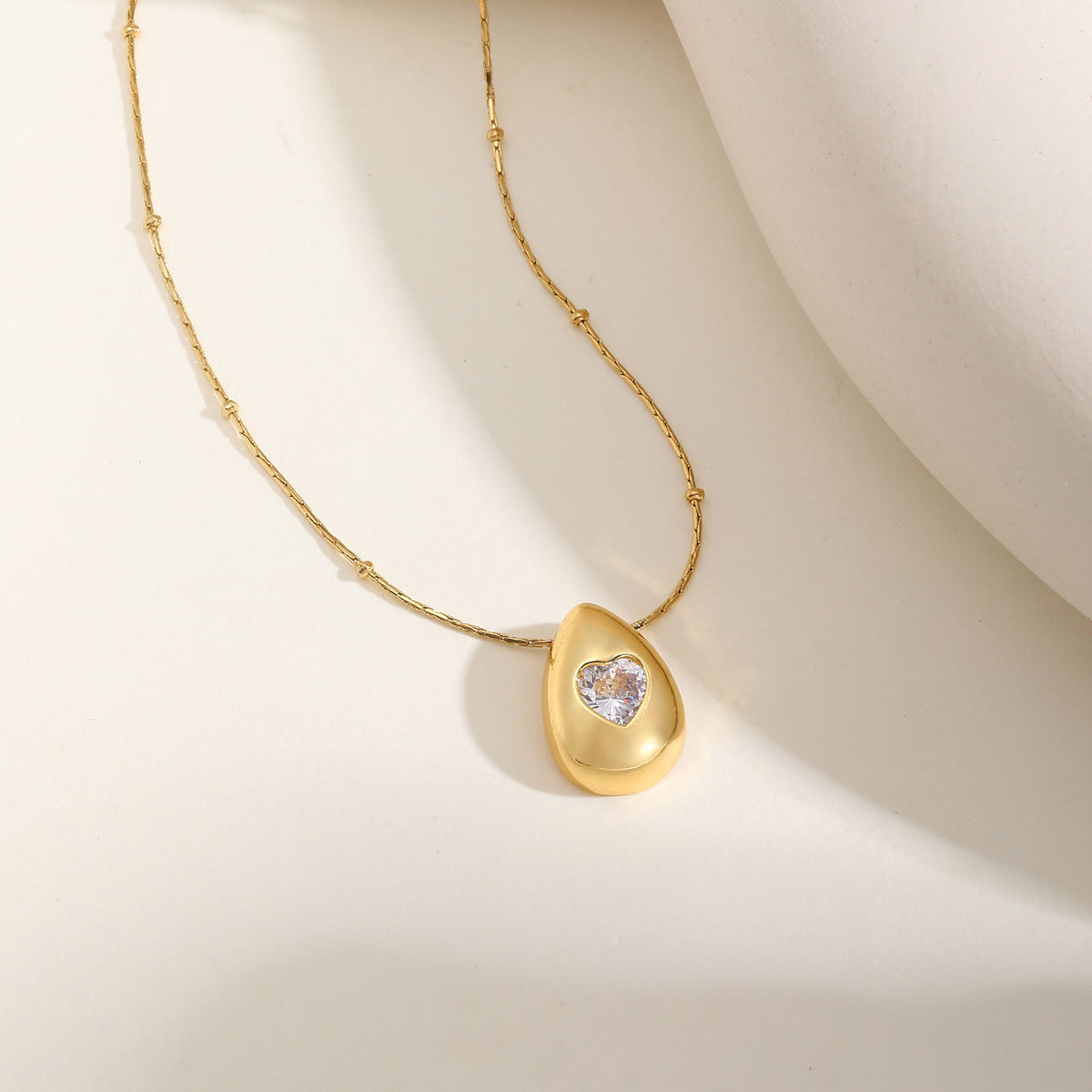 Heart Zircon Copper Necklace
