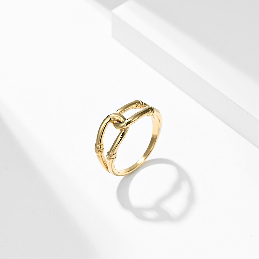 Planderful Knotted Rope Ring Unisex Stainless Steel Hollow Band Sizes 6 7 8 9 Everyday Genie