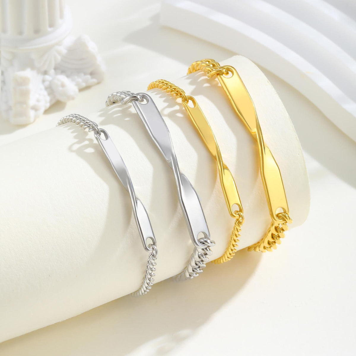 M Bius Couple Significant Stainless Steel Bracelet Unisex