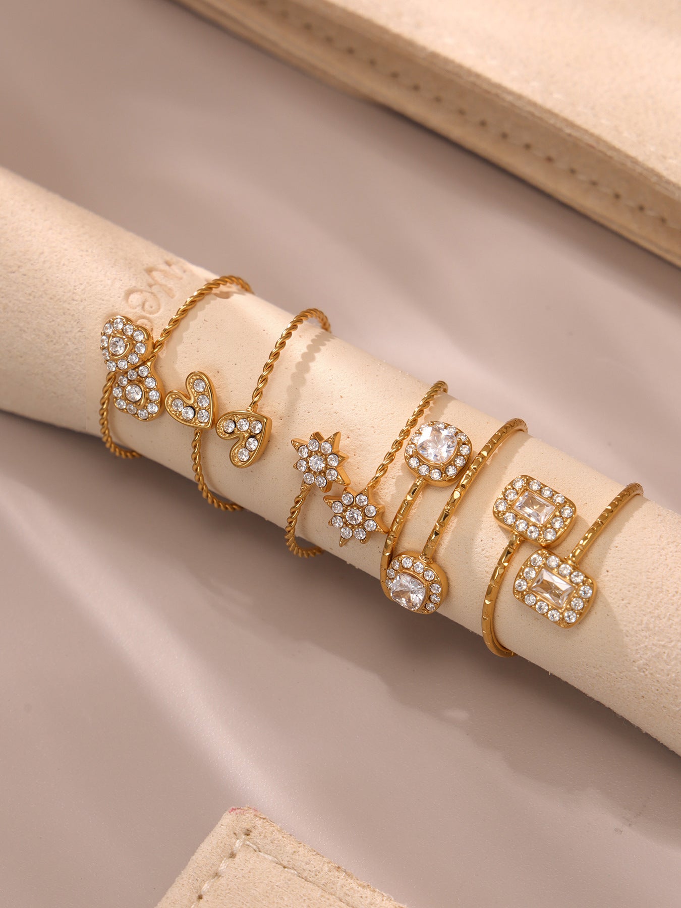 Planderful Zircon Love Square Ring Women Everyday Genie