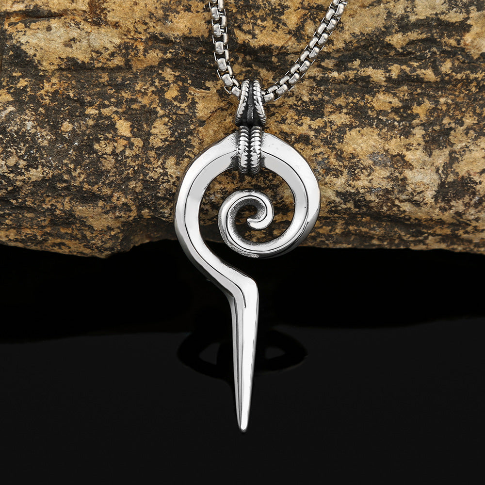 Stylish Titanium Steel Snake Scepter Necklace for Men