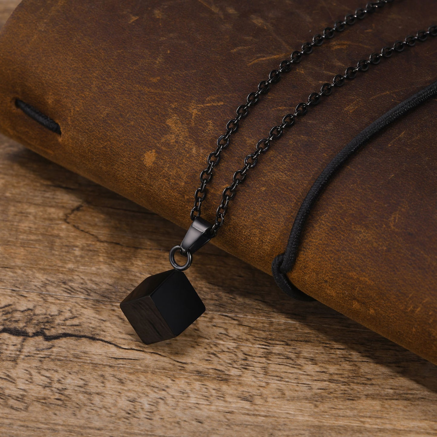 New Stainless Steel Square Openable Urn Pendant Necklace