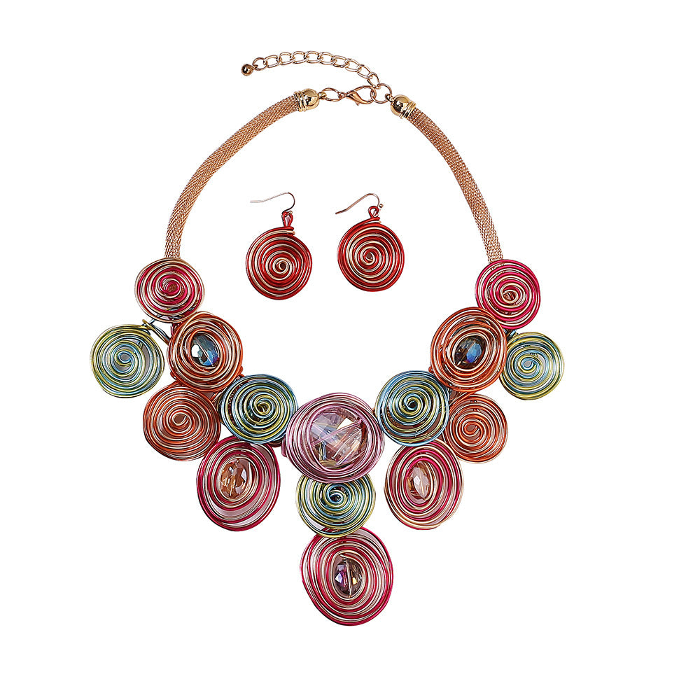 Transcontinental Handcrafted Necklace Set - Savanna Rhythms by Planderful Collection