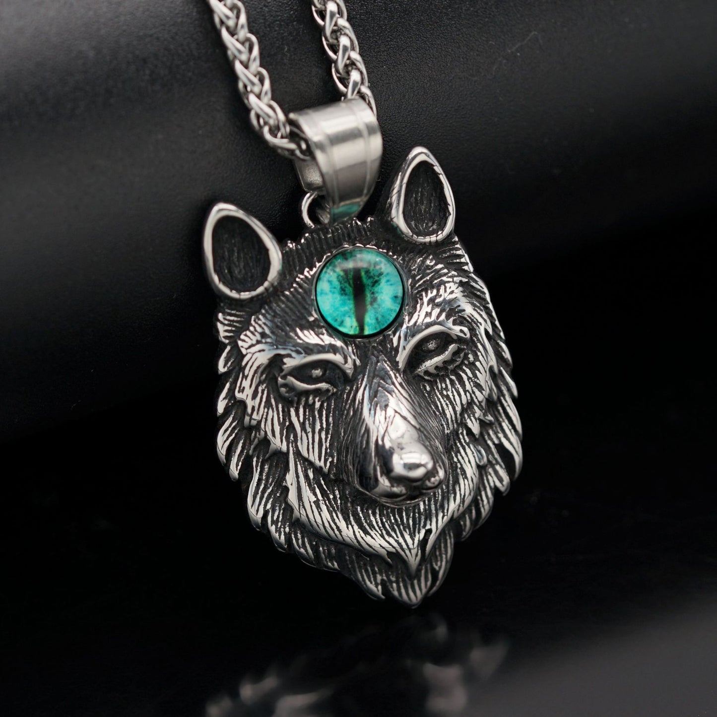 Steel Necklace – Vintage Viking Wolf Totem Design For Men With Bold Celtic Style By Planderful