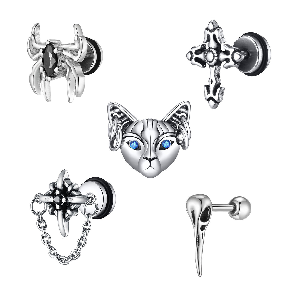 Single Earrings — Four Styles