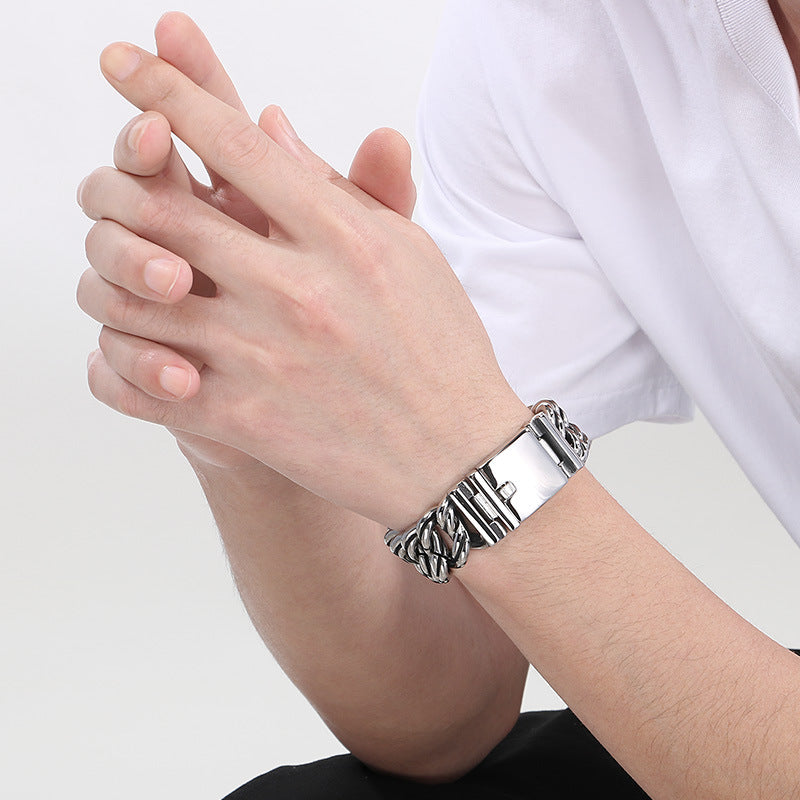 Planderful Dragon Beard Buckle Bracelet Cuban Chain Men