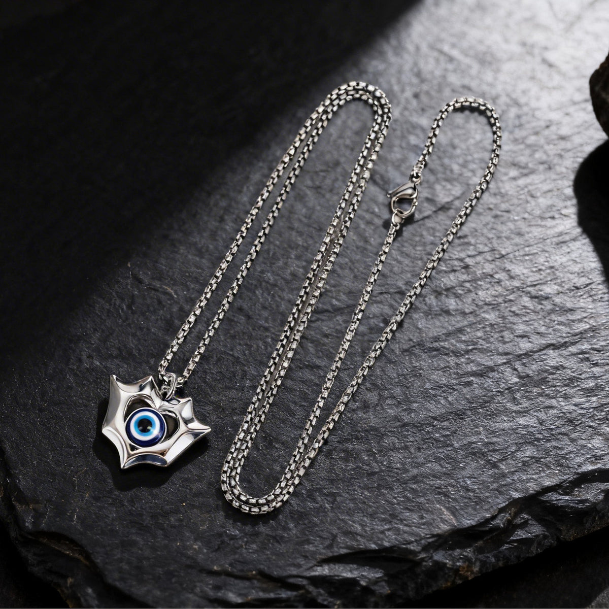 Devil's Eye Heart Stainless Steel Pendant