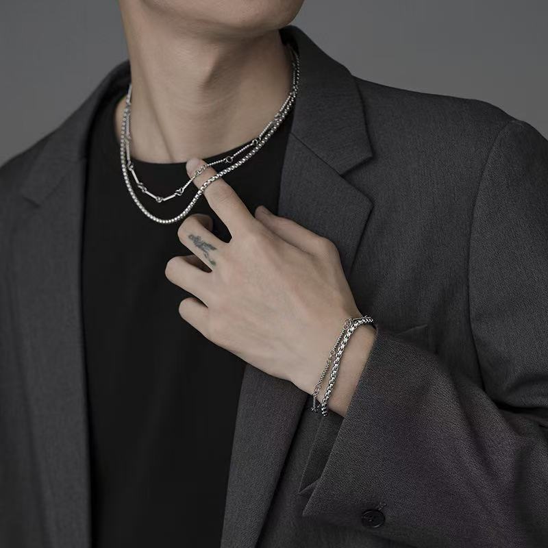 Planderful Jewelry Bone Men's Titanium Necklace