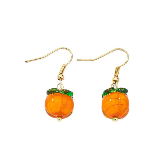 Retro Persimmon Ruyi Earrings and Necklace Set - Vienna Verve Collection
