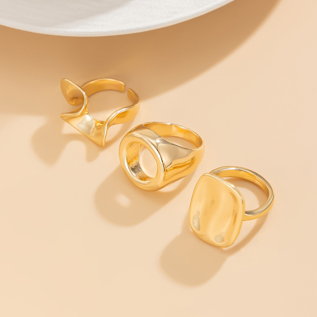Planderful Vienna Verve Ring Set – Irregular Geometric Design