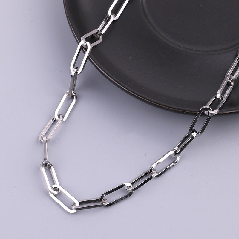 Planderful Jewelry Titanium Steel Chain Necklace For Men And Women Hip Hop Style