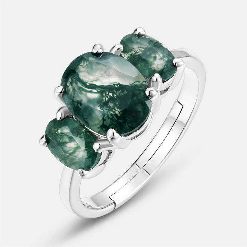 Planderful Jewelry Sterling Silver Moss Agate Ring For Everyday Luxury And Subtle Glamour