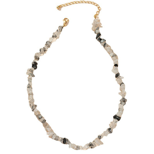 Luxurious Crystal Stone Necklace with Irregular Design - Vienna Verve Collection
