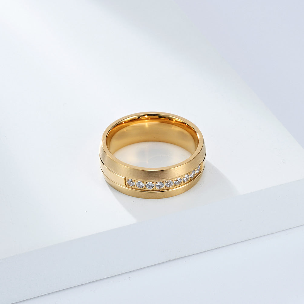 Planderful Everyday Genie Zircon Encrusted Ring For Men And Women Stainless Steel Unisex High End Jewelry