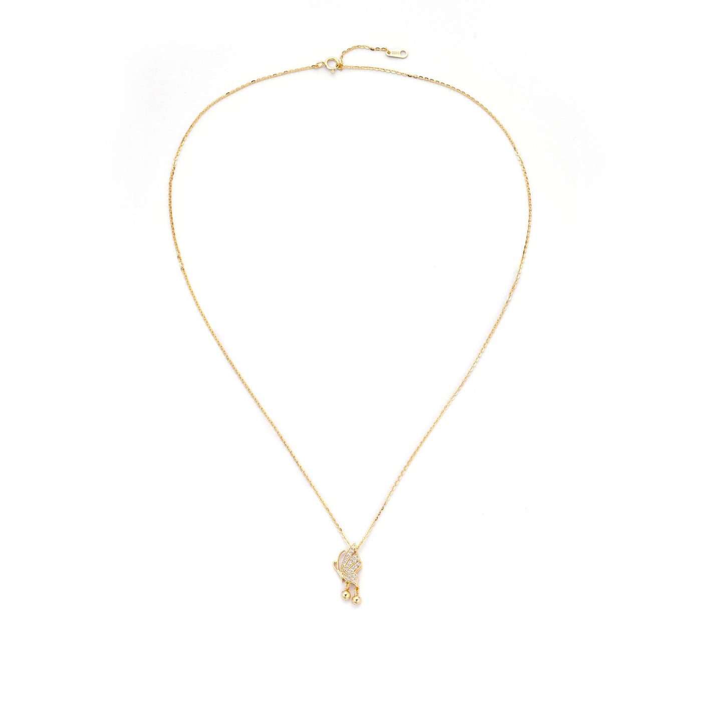 Korean Version Ins Wind S925 Silver Necklace Women's Butterfly Pendant Luxury Collarbone Chain