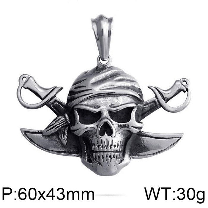 Peripheral Film And Television Naval Style Pendant, Punk Rock Retro Stainless Steel Jack Necklace